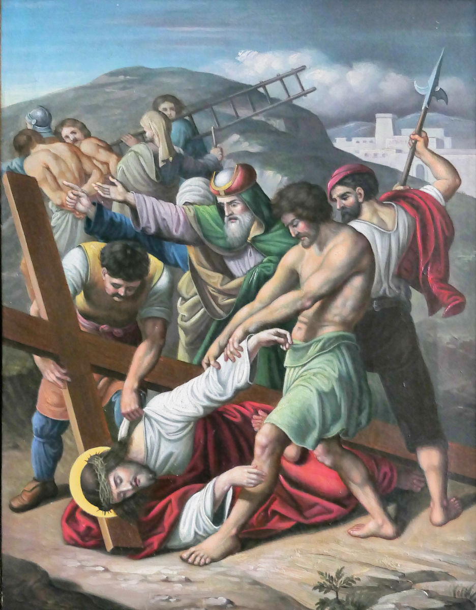 9. zastavení - Pán Ježíš potřetí padá pod křížem